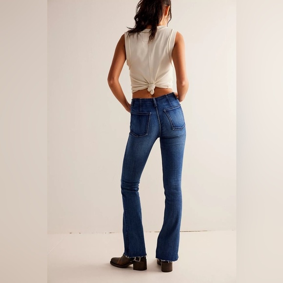 We the Free Level Up Slit Bootcut Jeans in Sunburst Blue - Picture 3 of 13